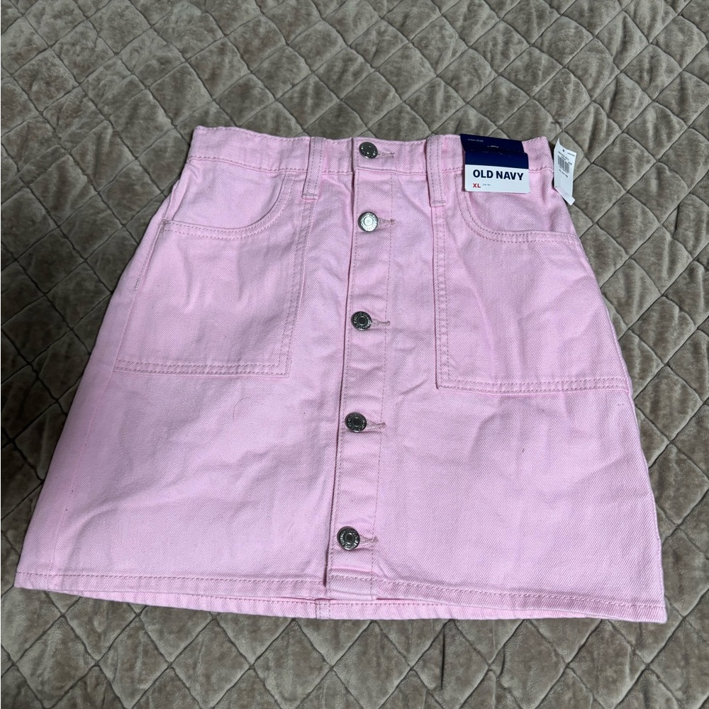 Old Navy Light Pink Mini Skirt with Button Detail